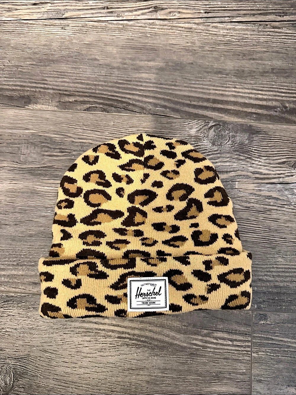 Herschel Leopard Print Beanie Like New